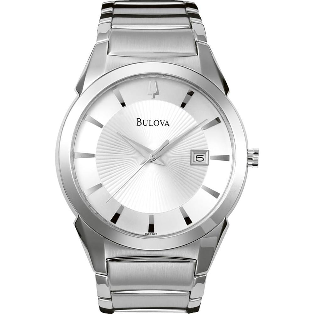Bulova - Reloj 96B015 para hombre, cuarzo, calendario, 3 manecillas, esfera texturizada | Plateado