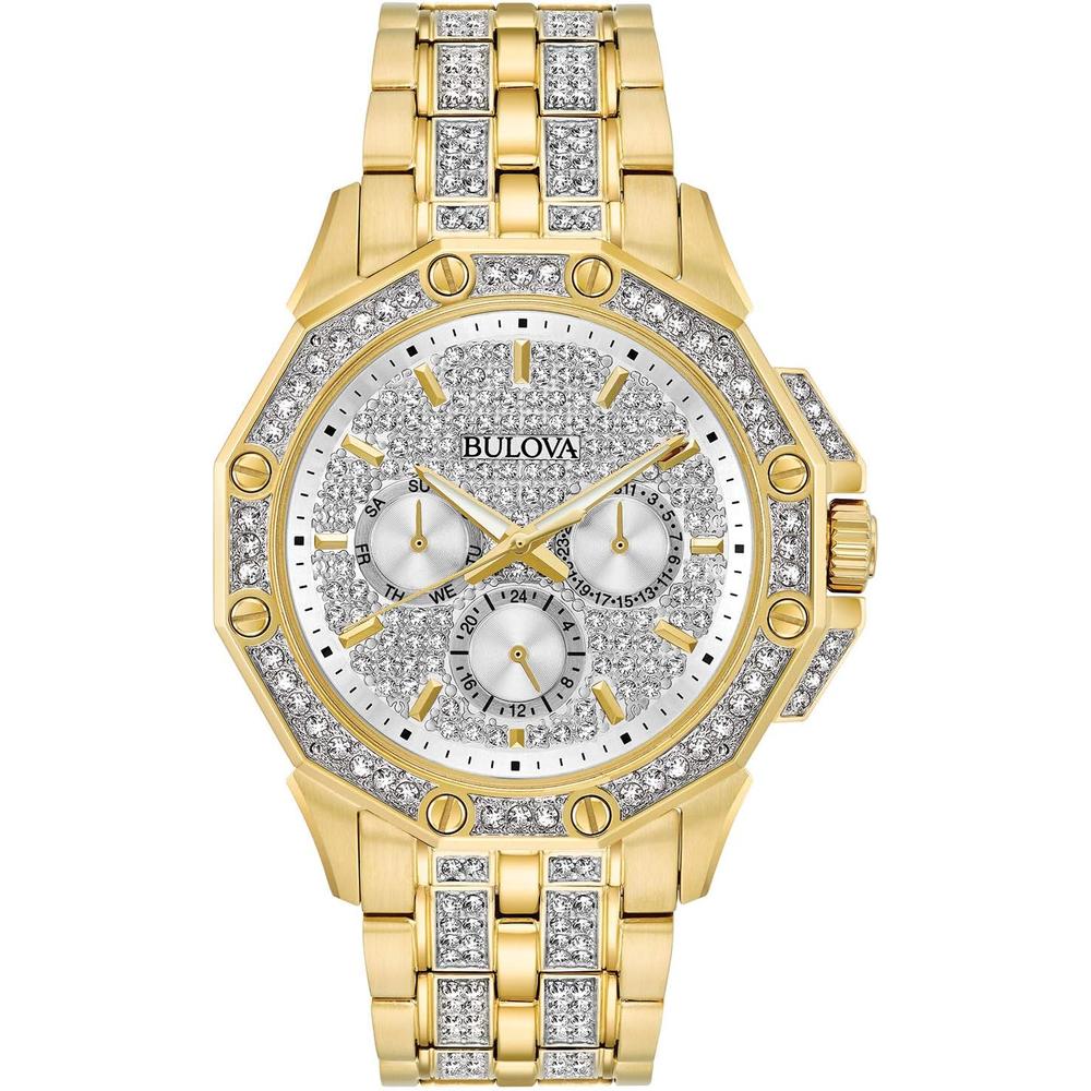 Bulova 96C134 reloj Octava para hombre con cronógrafo y esfera con cristales | Dorado
