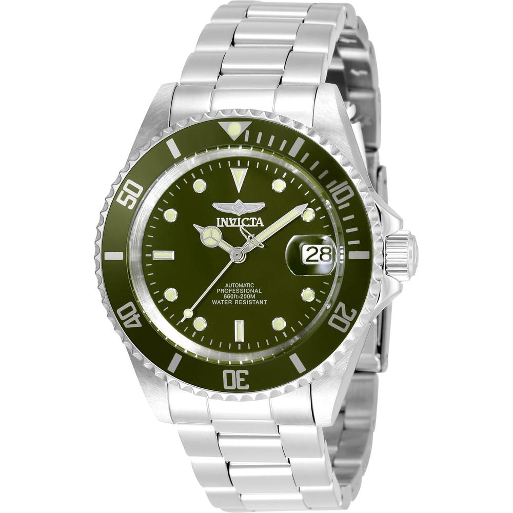 Invicta 35690 reloj automático para hombre Pro Diver con bisel tipo moneda | Plata/Oliva
