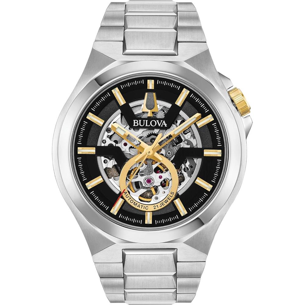 Bulova 98A224 reloj automático Maquina para hombre con apertura en la esfera | Plateado