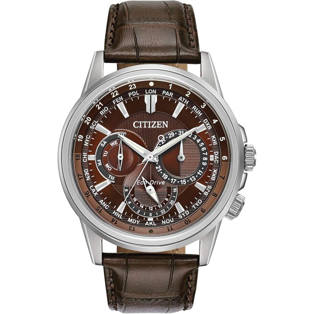 Citizen BU2021-51L reloj Eco-Drive para hombre con calendario y cronógrafo | Brown/Silver