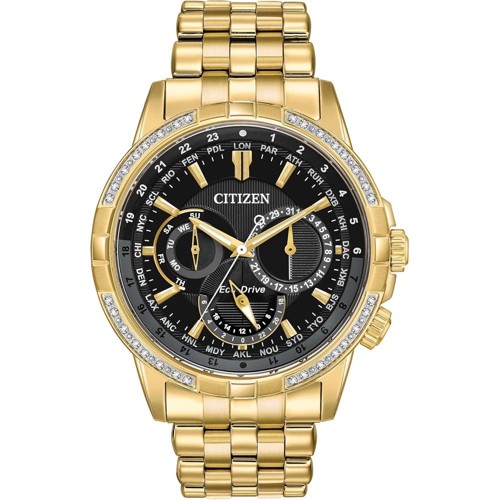 Citizen BU2021-51L reloj Eco-Drive para hombre con calendario y cronógrafo | Dorado/Negro