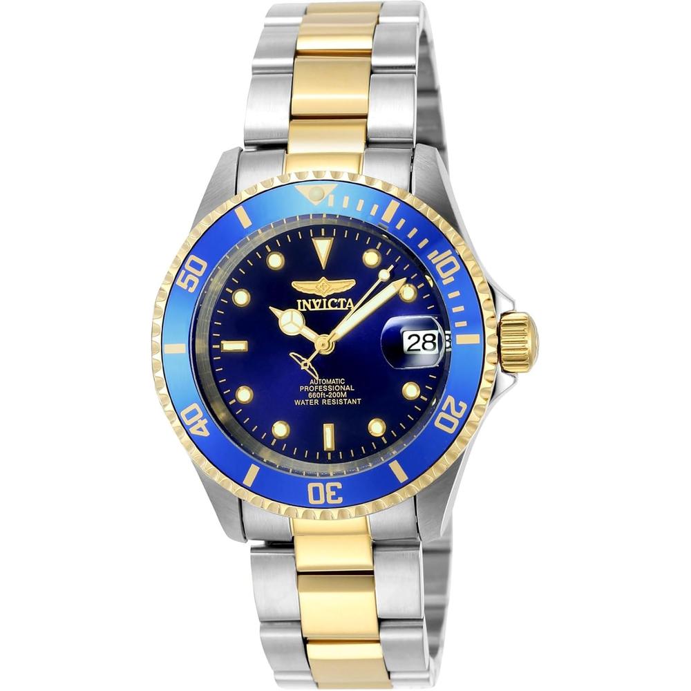 Invicta 35690 reloj automático para hombre Pro Diver con bisel tipo moneda | Acero/Oro/Azul claro