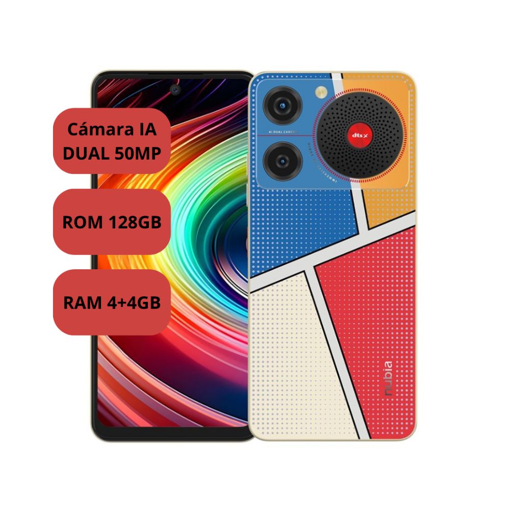 Celular ZTE Nubia Music ROM 128GB RAM 4GB Cámara 50MP Z2353 Pop Art