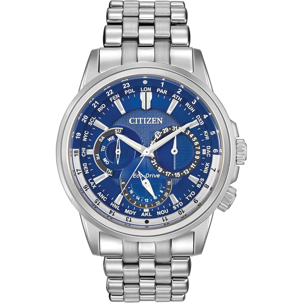 Citizen BU2021-51L reloj Eco-Drive para hombre con calendario y cronógrafo | Stainless/Blue