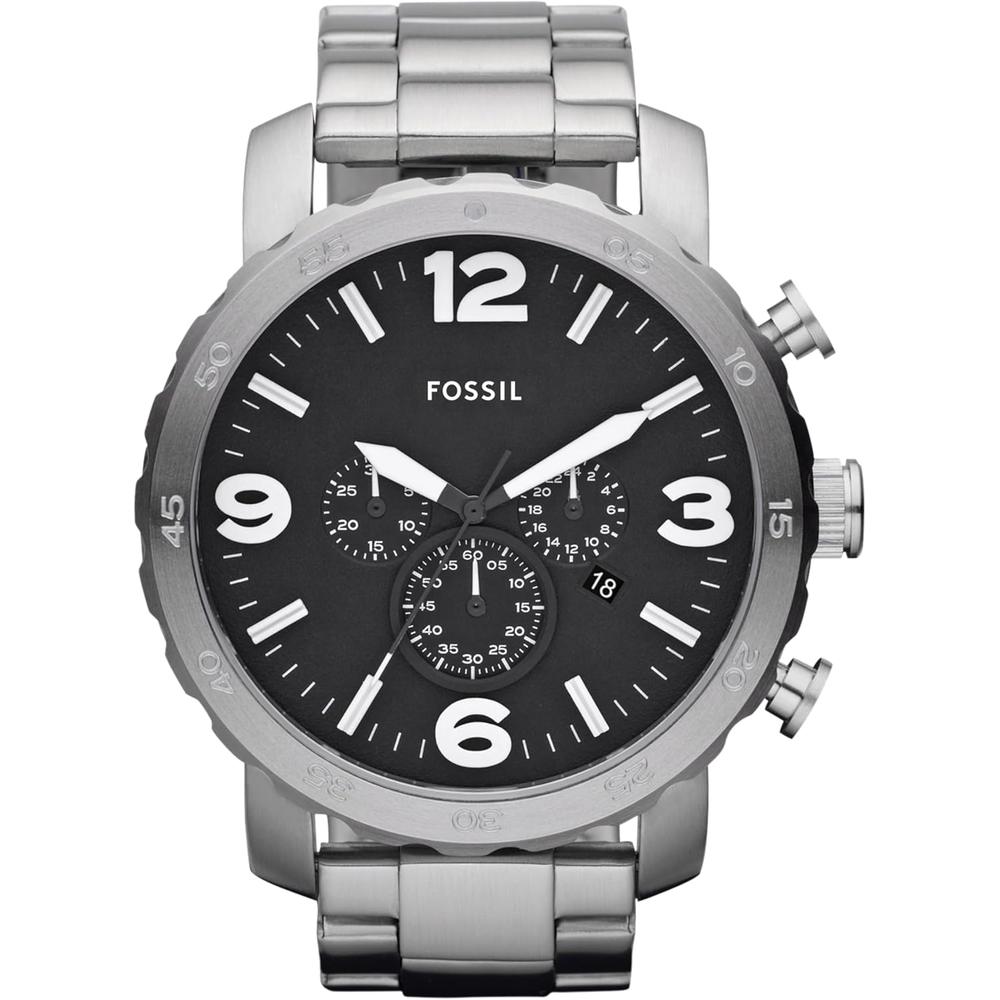 Fossil JR1401 reloj para hombre Nate cronógrafo de acero inoxidable | Plateado
