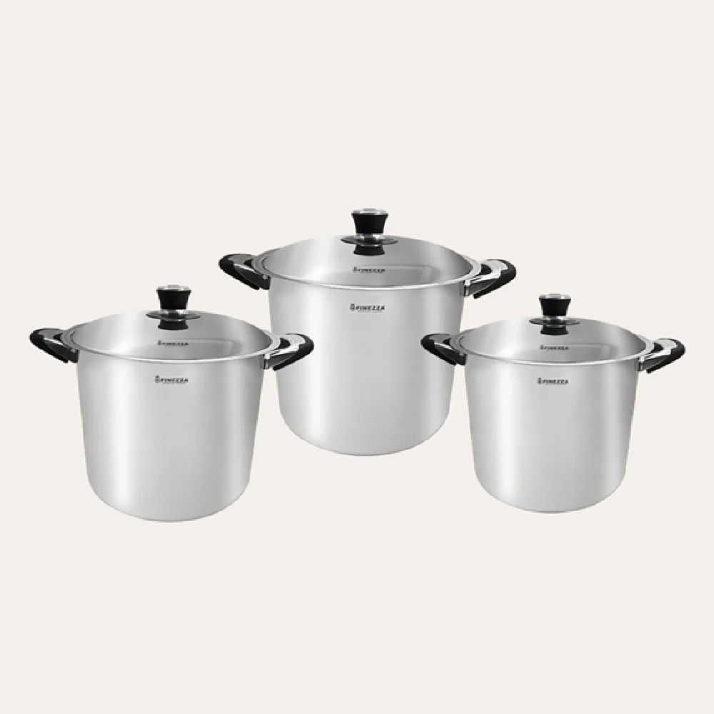 Juego de ollas FINEZZZA  de ACERO INOXIDABLE 6 pzas FZ-2016LX