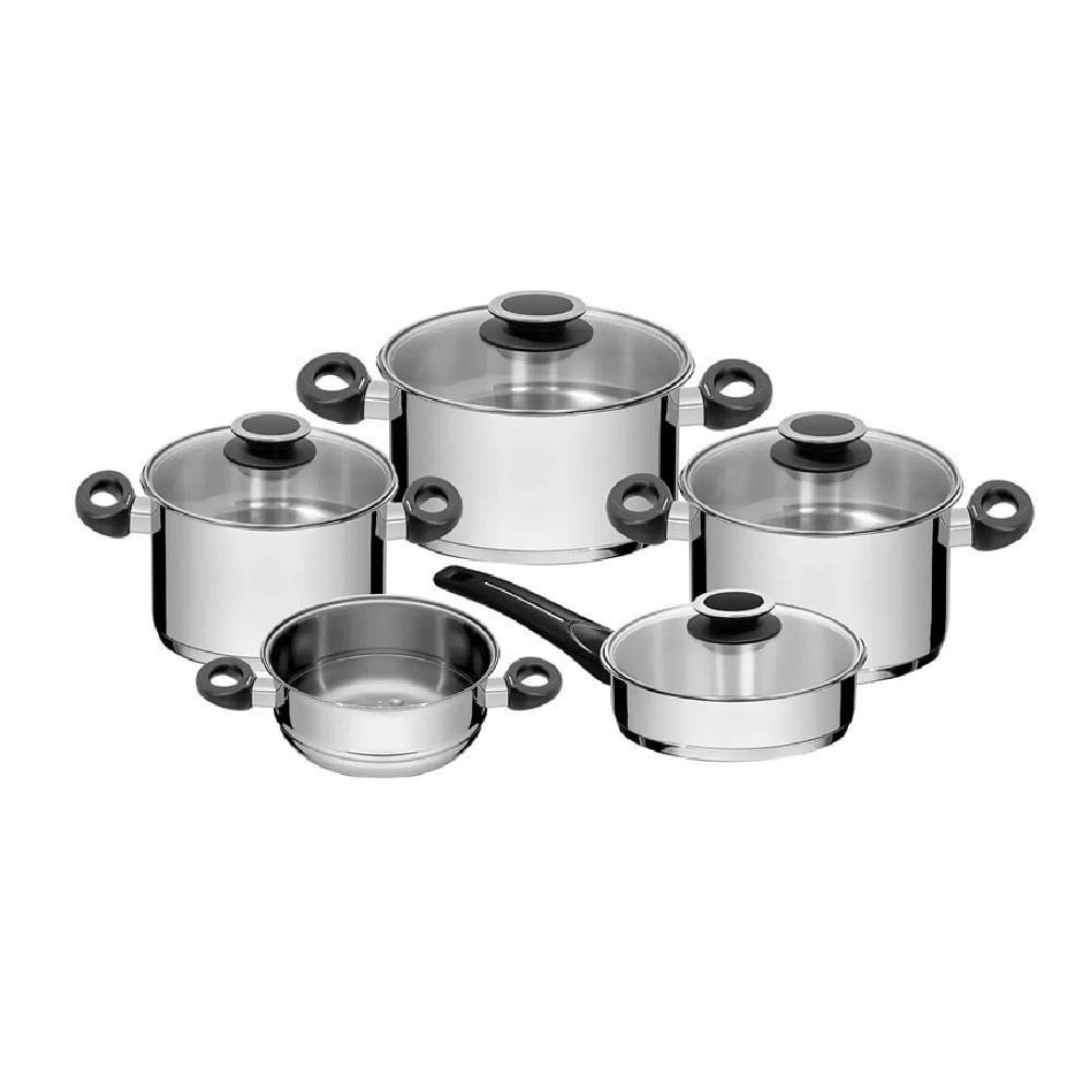 Juego de Ollas  TRAMONTINA de ACERO INOXIDABLE mod New Solar 9 pzas