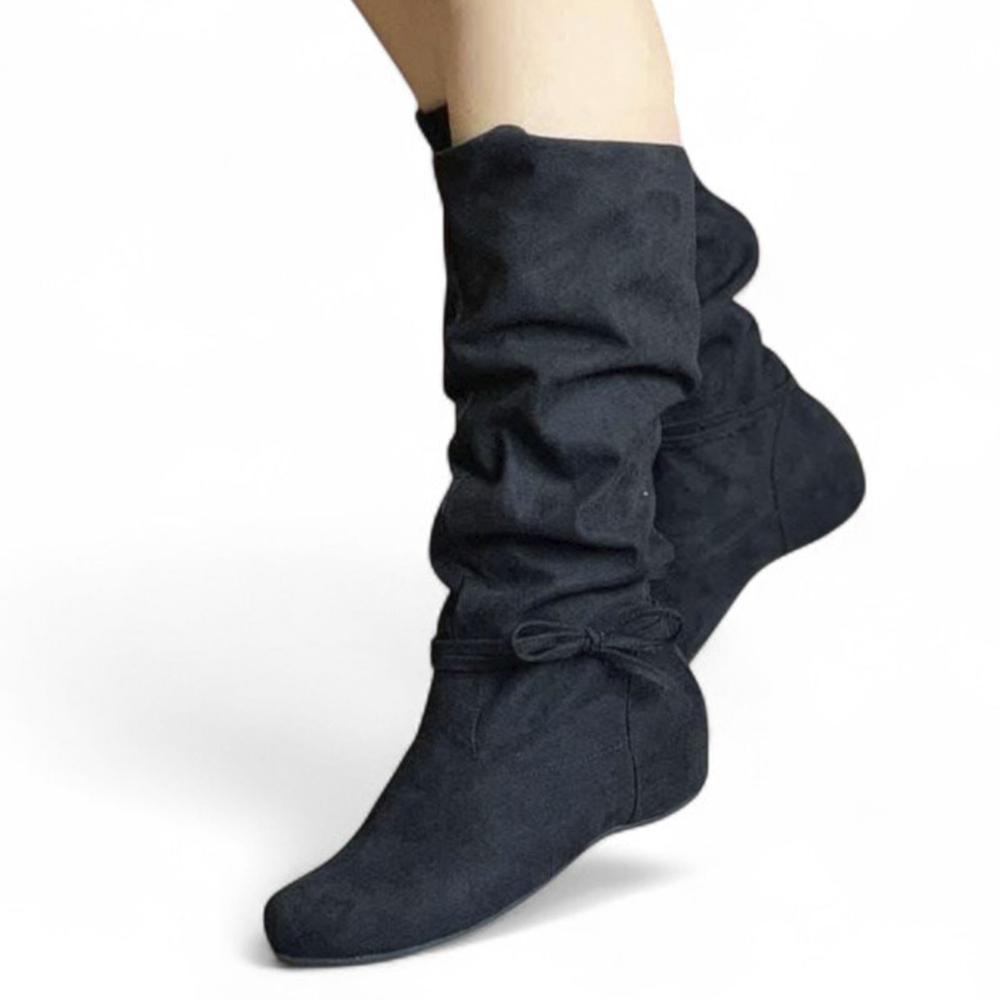 Botin Mujer Gamuza Peluche 1177 5C-55 Color Negro Talla 39