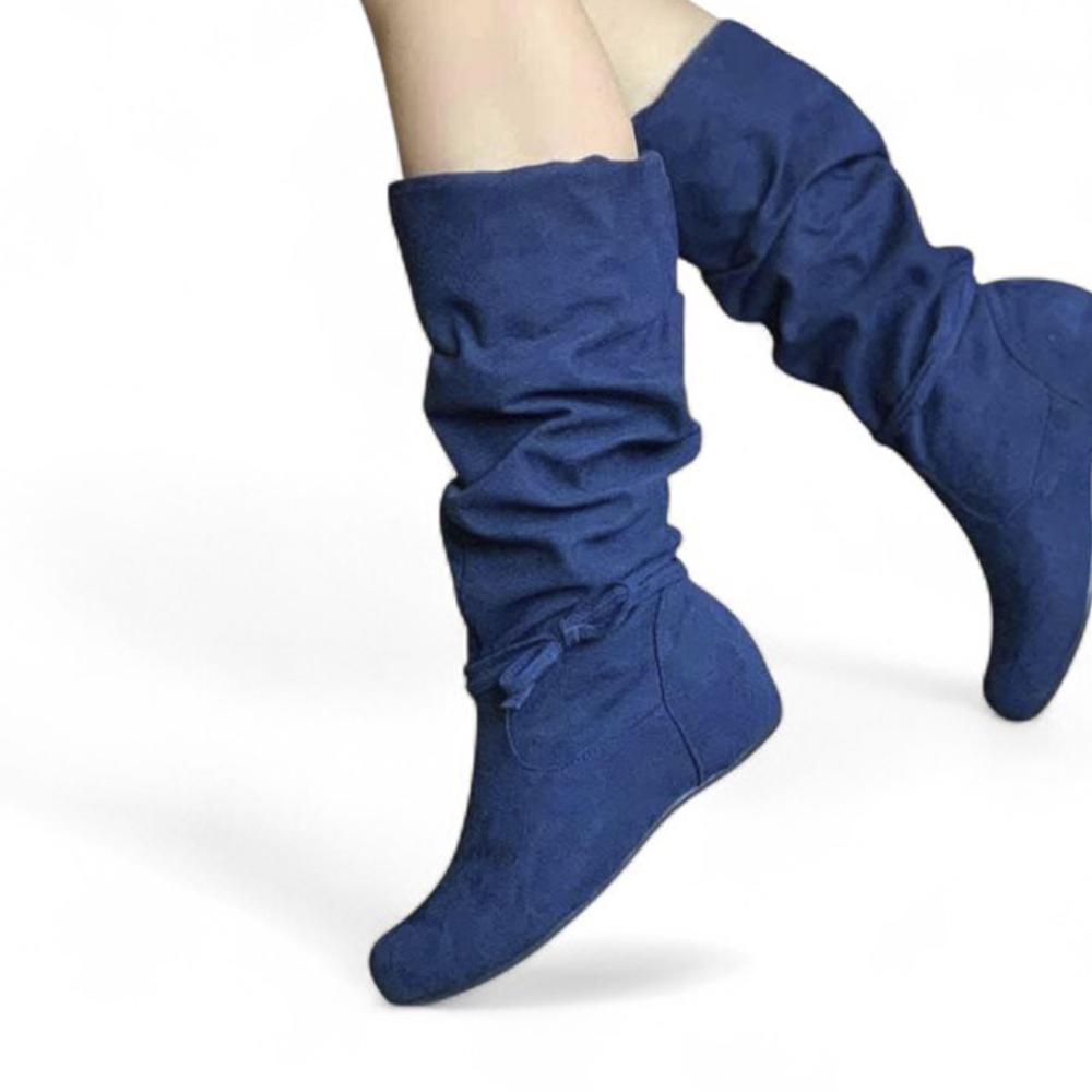 Botin Mujer Gamuza Peluche 1177 5C-55 Color Azul Talla 37