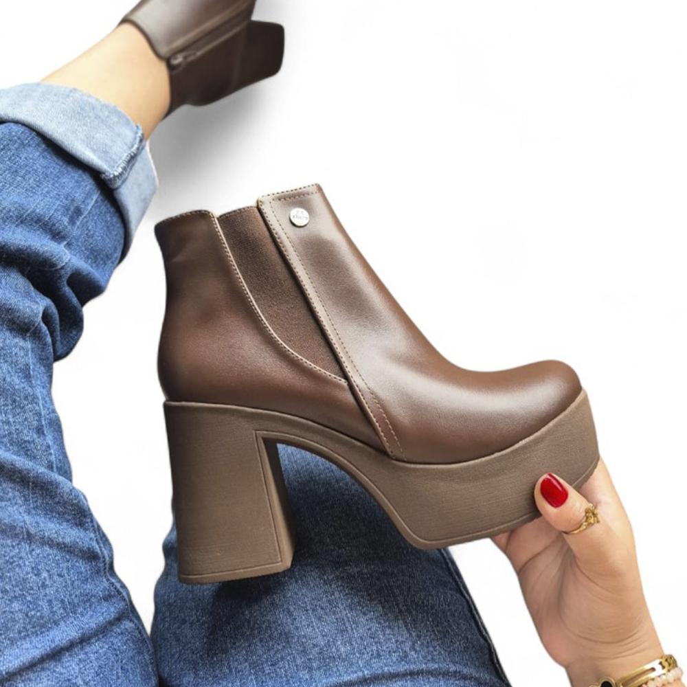 Botin Mujer Planta Spanso Taco 1177 5C-68 Color Marron Talla 36