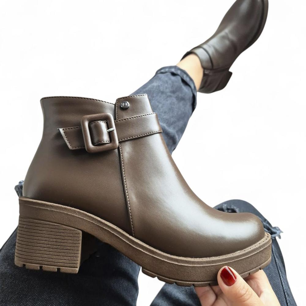 Botin Hebilla Forrada Taco 1177 5C-58 Color Marron Oechsle