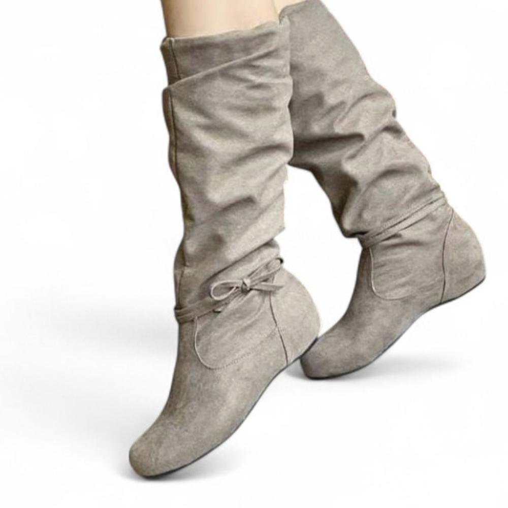 Botin Mujer Gamuza Peluche 1177 5C-55 Color Hueso Talla 38