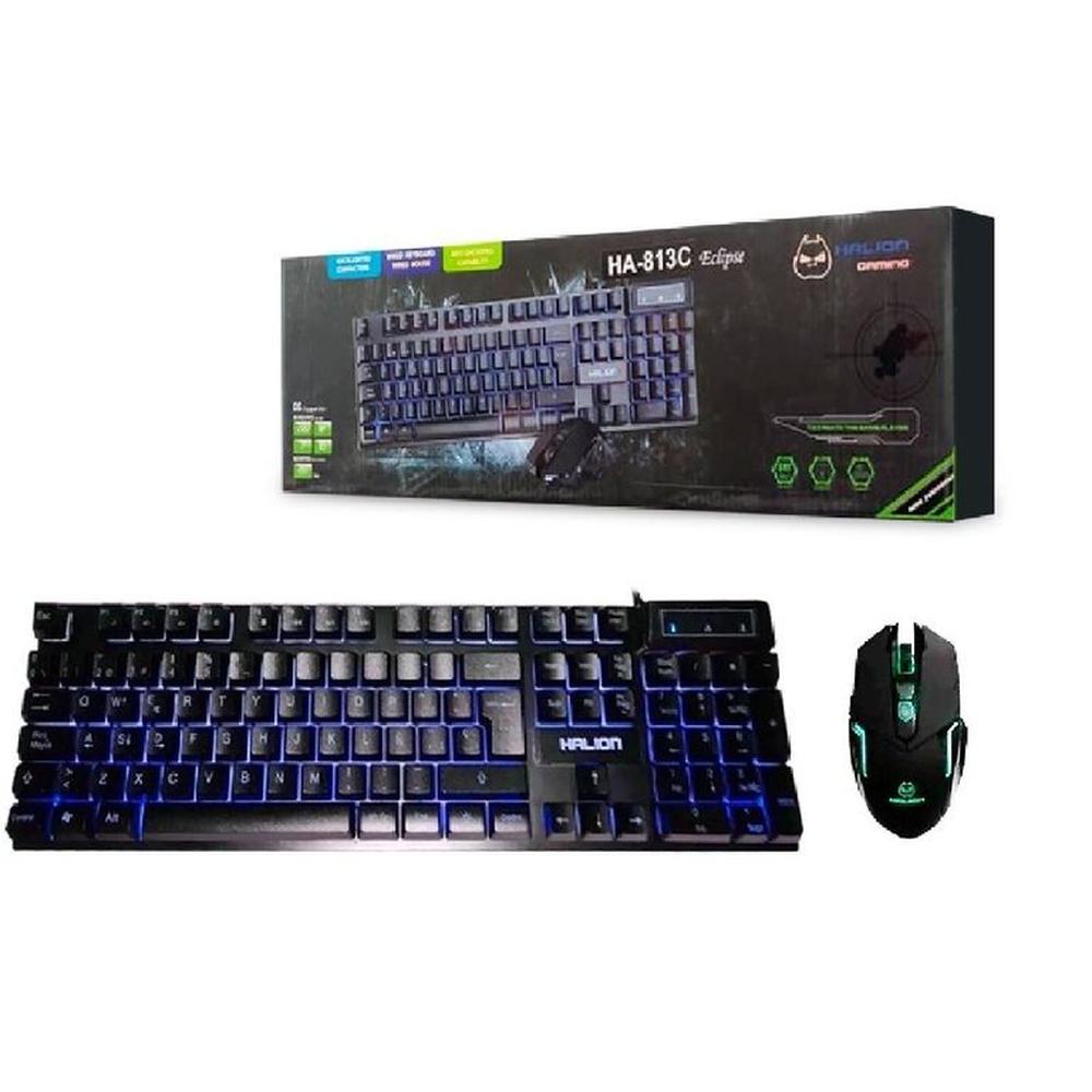 COMBO TECLADO Y MOUSE GAMER HALION ECLIPSE HA-813C