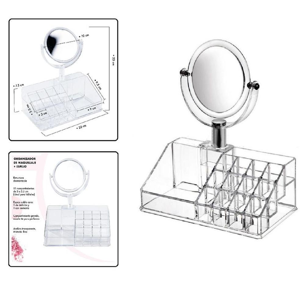 Organizador En acrilico con 12 espacios+Espejo