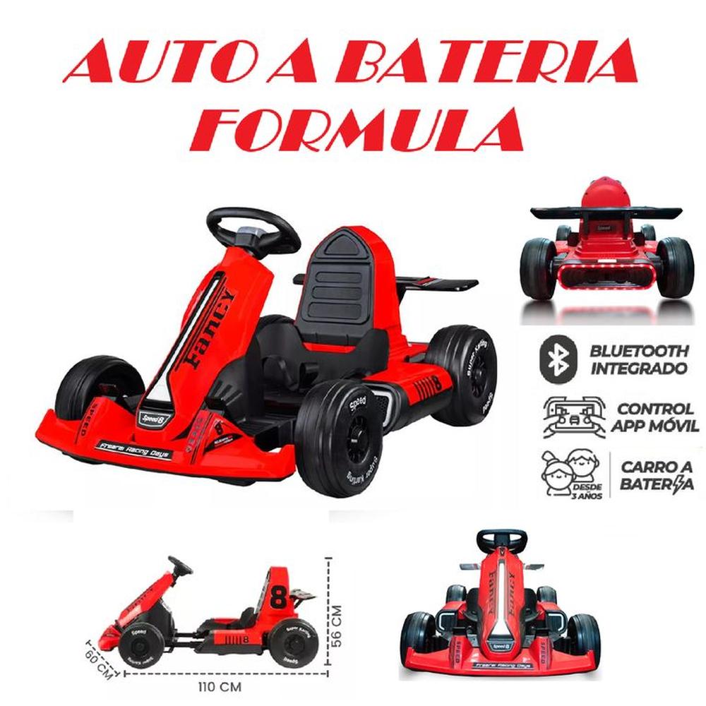 Auto Para niños a Bateria Formula Con Bluetooth-Rojo