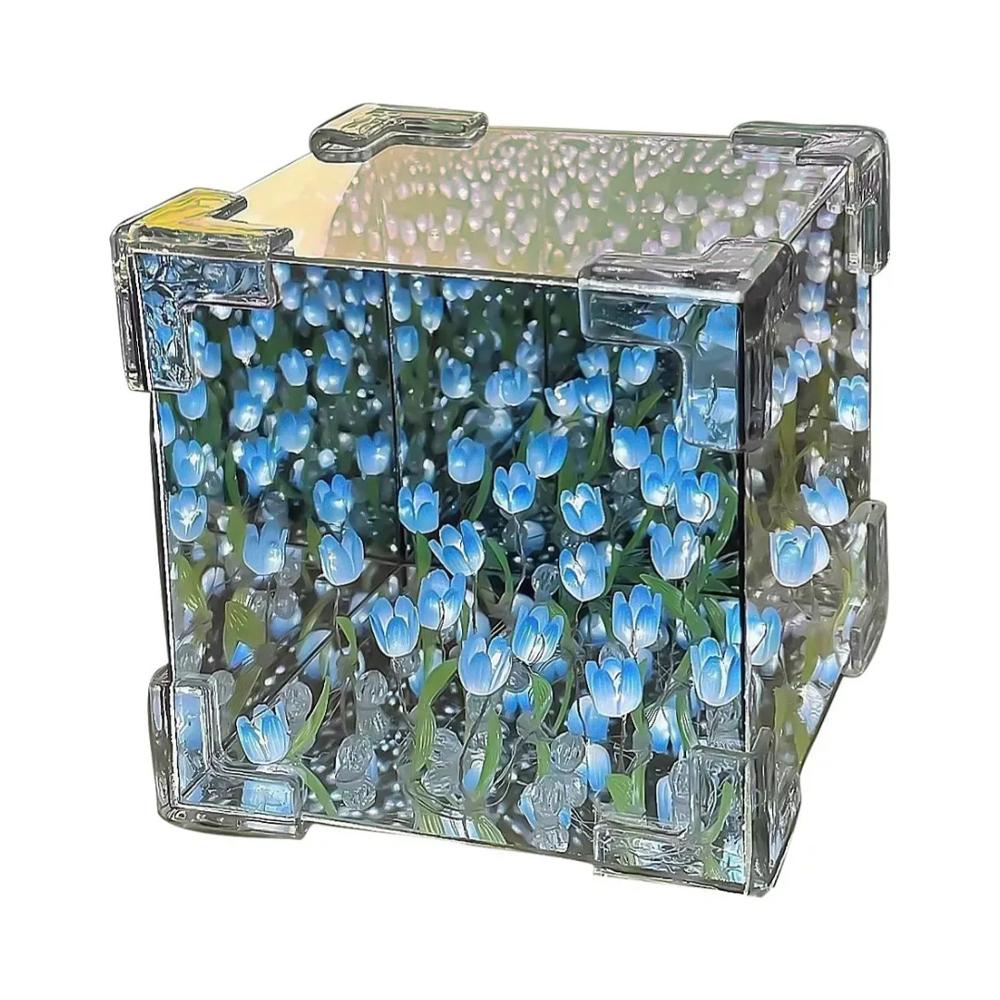 Lampara Armable de Tulipanes Infinitos Azul Luces Led