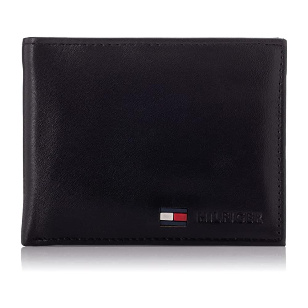 Billetera Tommy Hilfiger Billetera Cuero Plegable Negro (Black Stockton)
