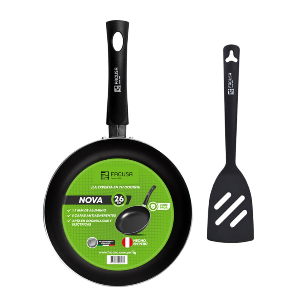 Sarten Antiadherente Nova 26 Cm + Espátula