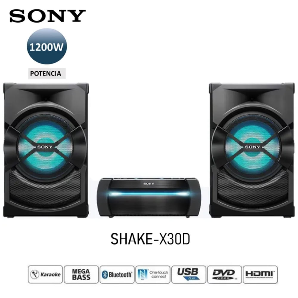 EQUIPO DE SONIDO SONY SHAKE-X30D DE 1200W MEGA BASS