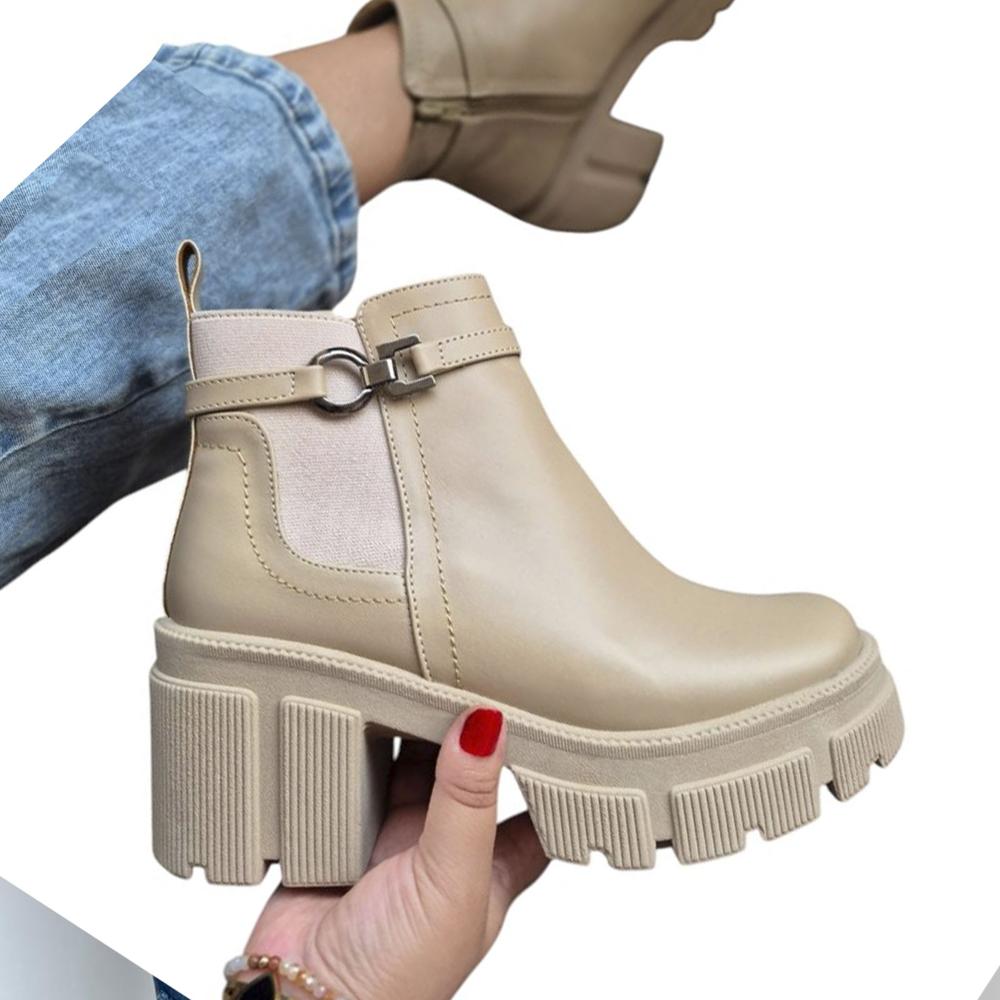 Botin Mujer Traba 7 1177 5C-60 Color Beige Talla 37