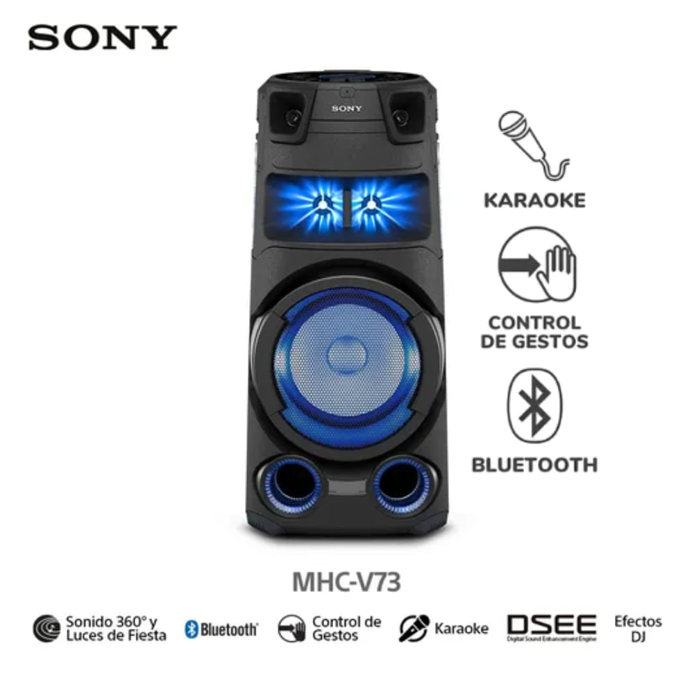 Sony Equipo de Sonido MHC-V73D Bluetooth HDMI DVD y Karaoke