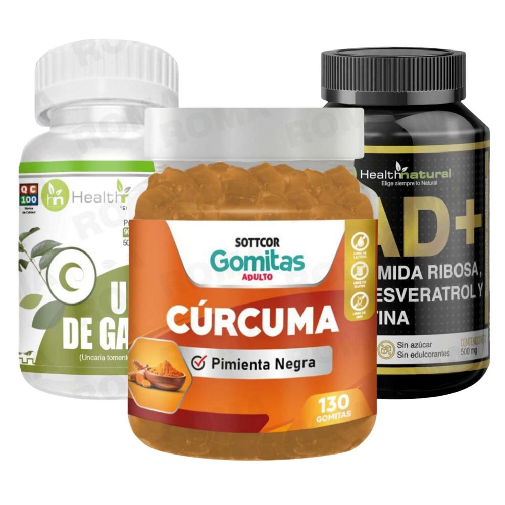 GOMITAS CÚRCUMA + UÑA DE GATO + NAD+ HEALTHNATURAL
