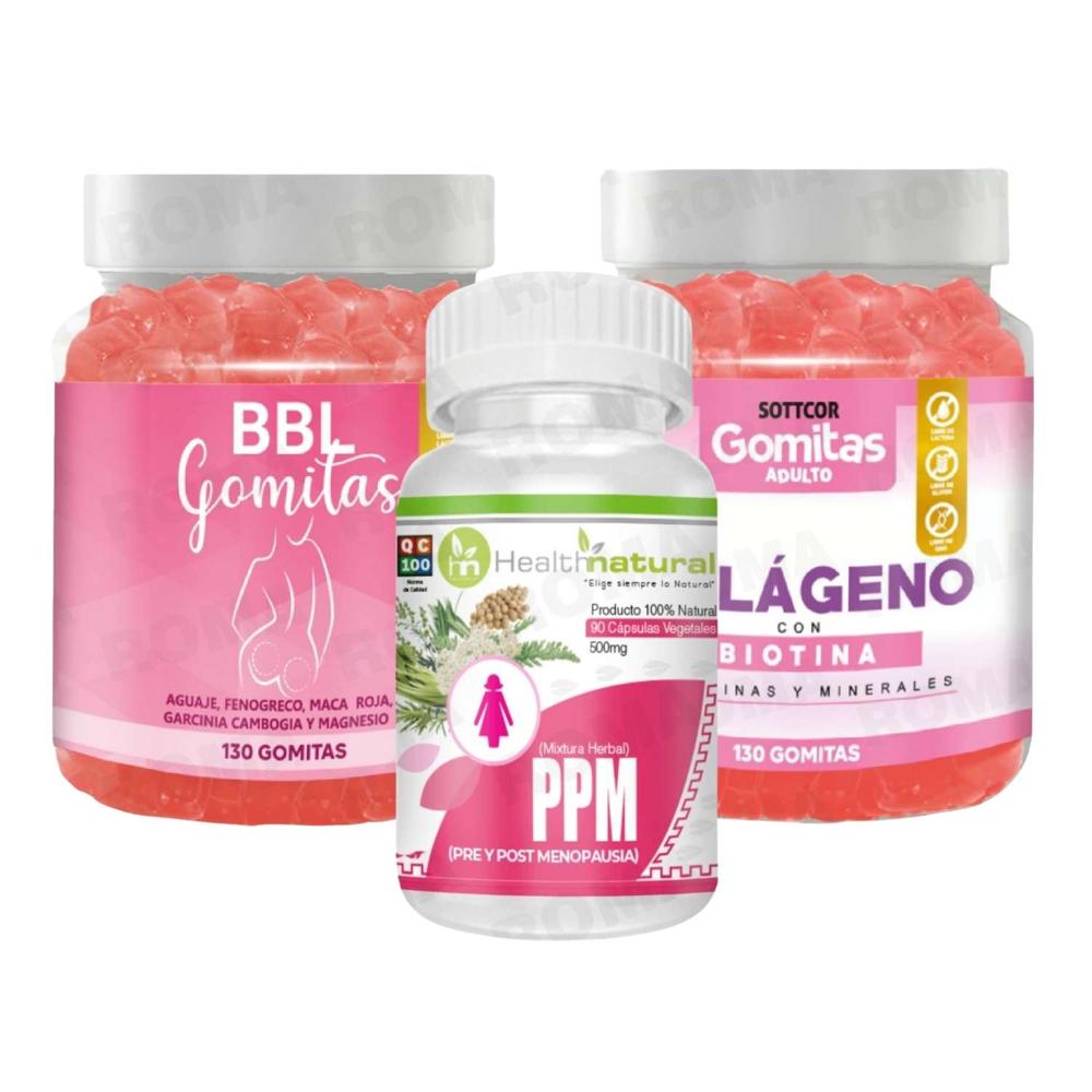 GOMITAS AGUAJE BBL + GOMITAS COLÁGENO CON BIOTINA + PPM HEALTHNATURAL