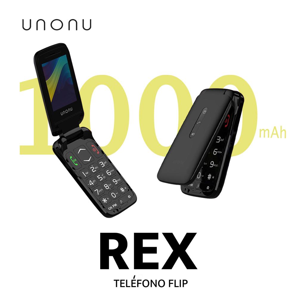 Celular Unonu Rex Teléfono Flip 4G Color Negro