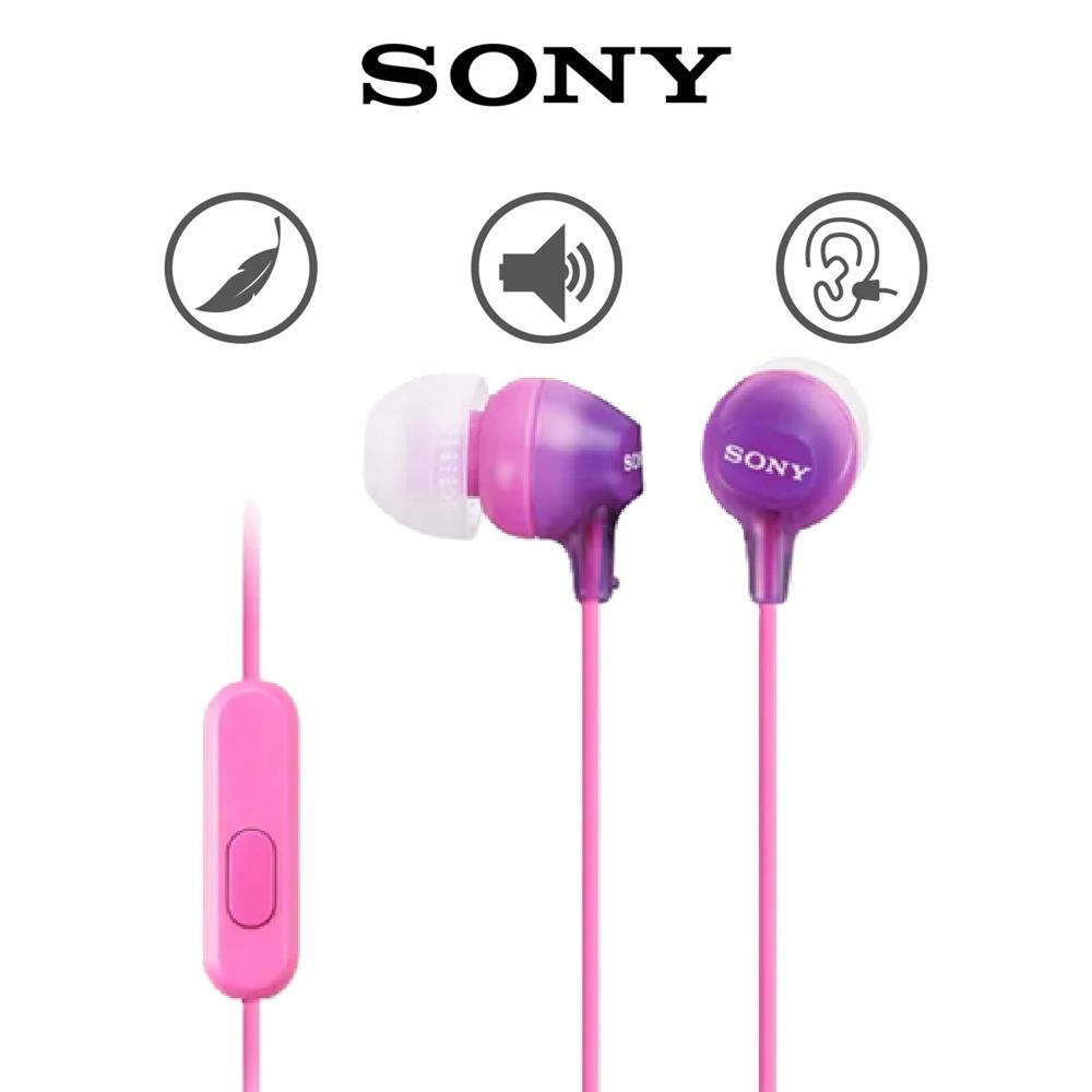 Sony Audífonos MDR-EX15AP In Ear con Micrófono Violeta Sony Audífonos MDR-EX15AP In Ear con Micrófono Violeta