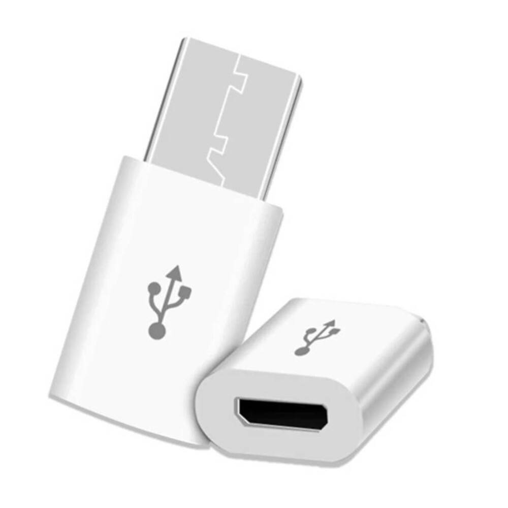 Adaptador Conector Micro USB V8 Hembra a Tipo C Macho White Adaptador Conector Micro USB V8 Hembra a Tipo C Macho White