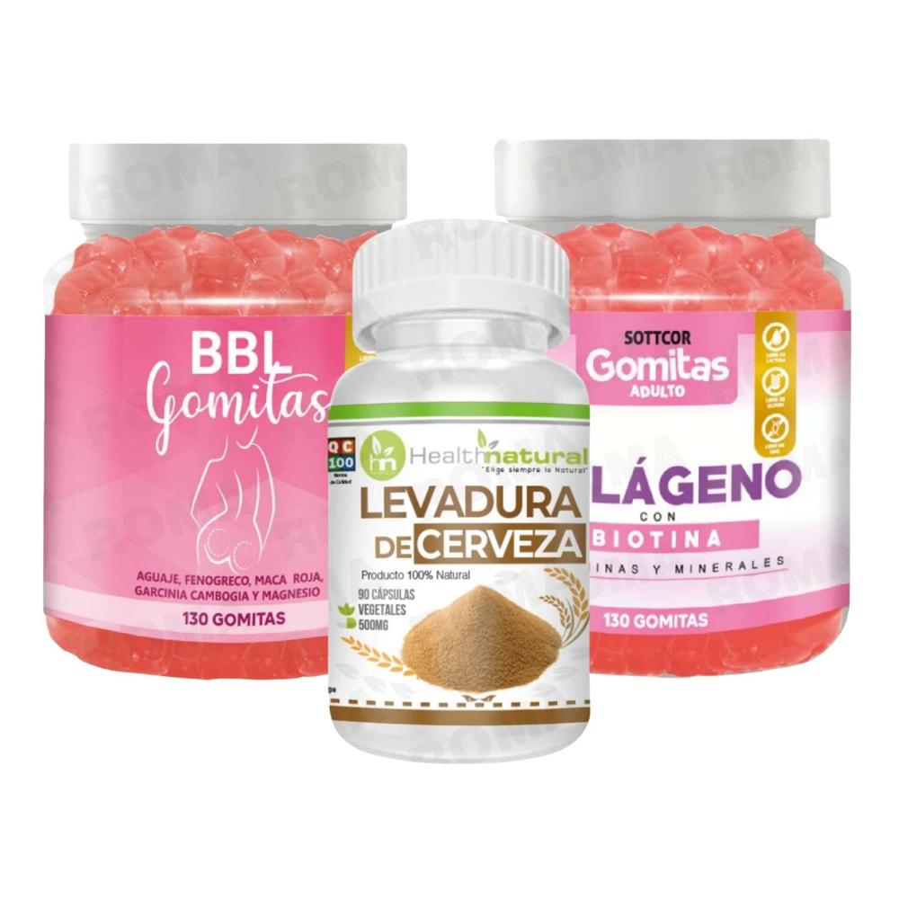GOMITAS AGUAJE BBL+GOMITAS COLÁGENO+LEVADURA DE CERVEZA HEALTHNATURAL