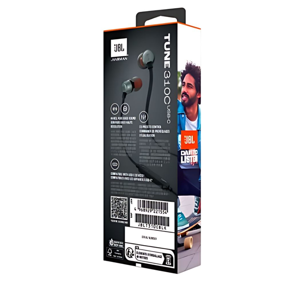 Audífonos JBL Tune 310c Con Miccontrol Usb C Negro Audífonos JBL Tune 310c Con Miccontrol Usb C Negro