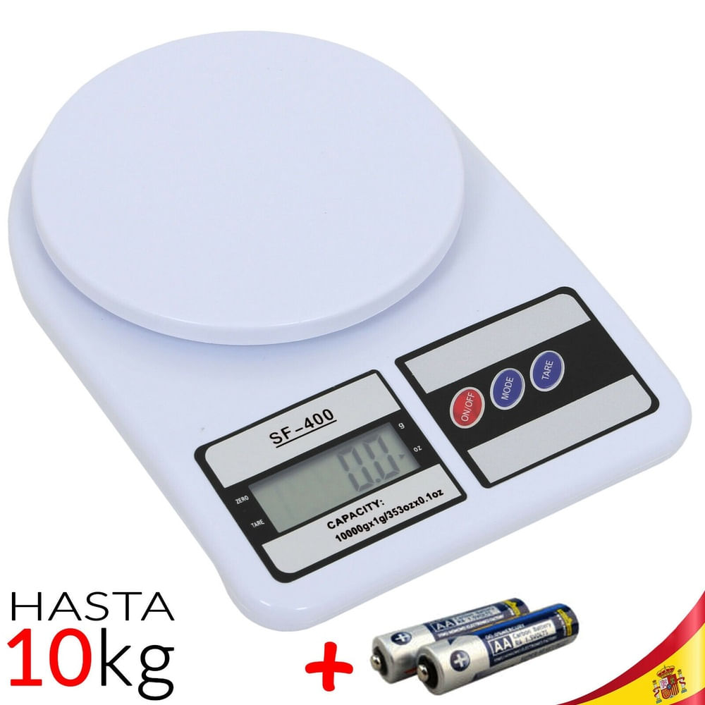 Báscula Digital Portátil de 10kg y 1g Negro Balanza
