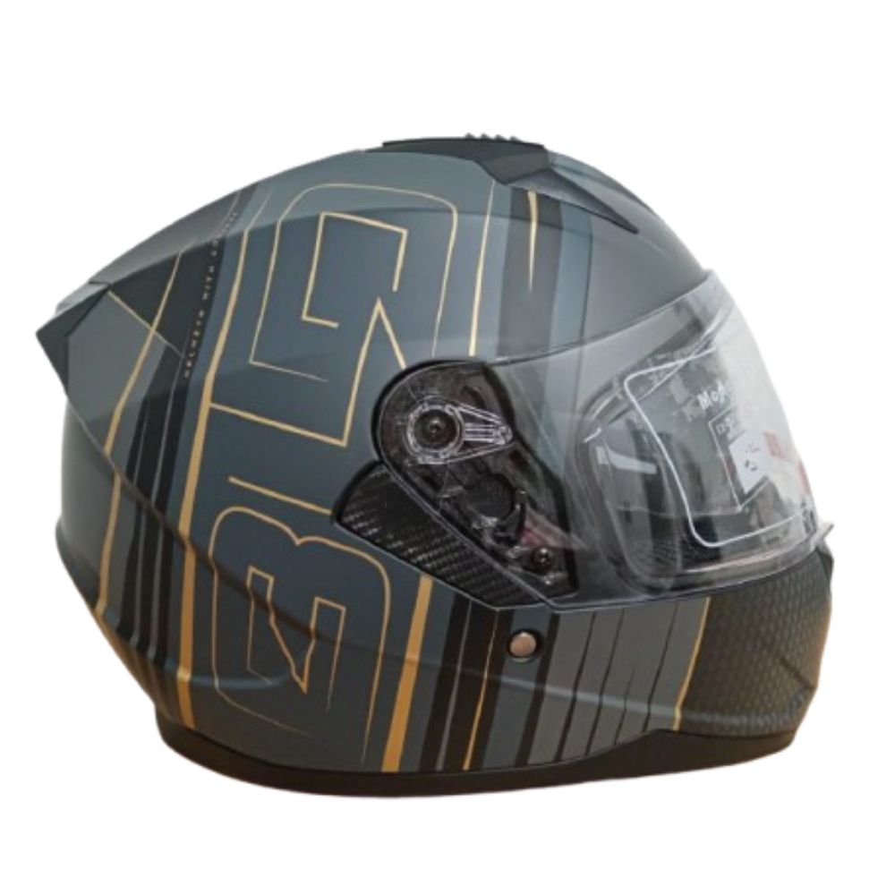Casco de Moto Rechard Gatuso Lineas doradas certificado Talla L