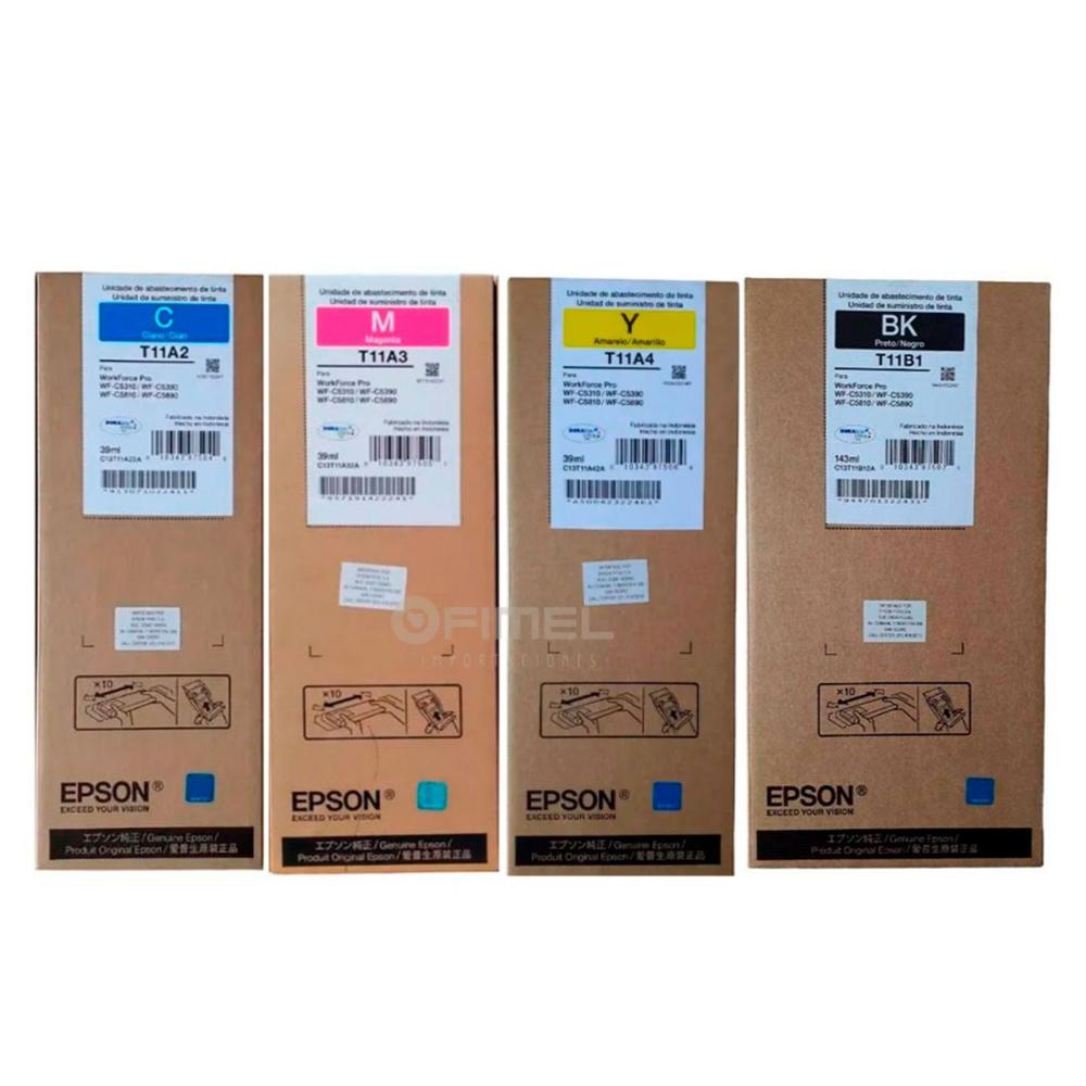 Kit Tinta Epson T11A Cian Magenta Amarillo T11B Negro