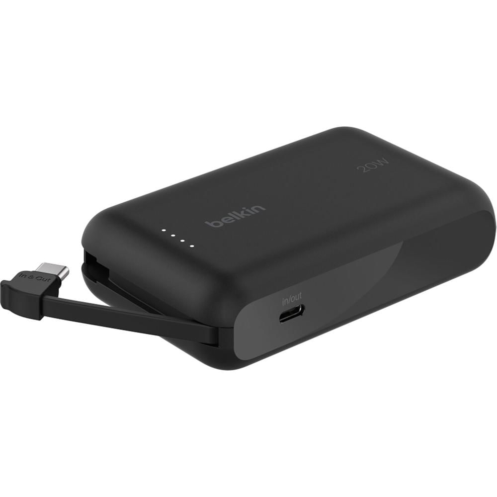 Belkin Power Bank 10Ah Cargador 20W Cable USB-C Integrado - BPB021FQBK