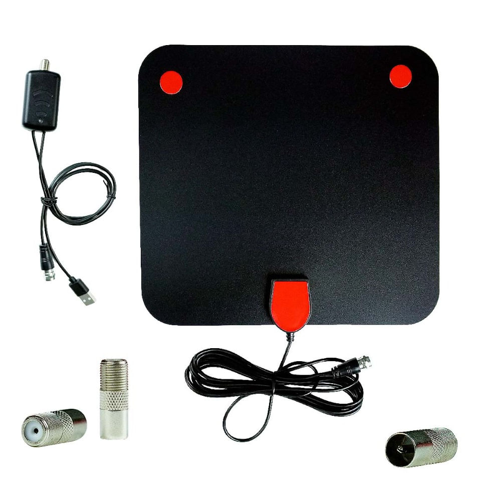 Antena Digital Plana Canales Full HD  + Amplificador para TV