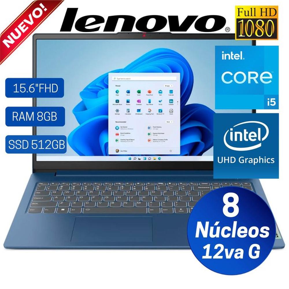 Laptop Lenovo IdeaPad Slim 3 15.6"" FHD TN Core i5-12450H,12va Gen, Ram 8GB, SSD 512GB, Free Dos