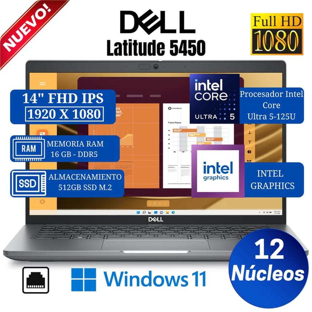 Laptop DELL Latitude 5450 14"" FHD IPS, Core Ultra 5-125U, Ram 16GB, Ssd 512GB, Win 11 Pro