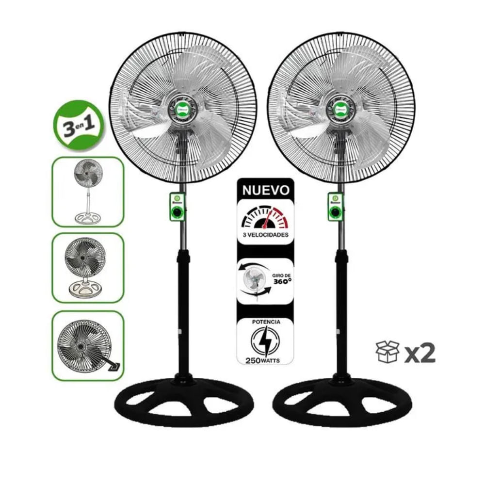 Ventilador Bossko BK-8220VO 3 en 1 de 18"" X 2 Unidades