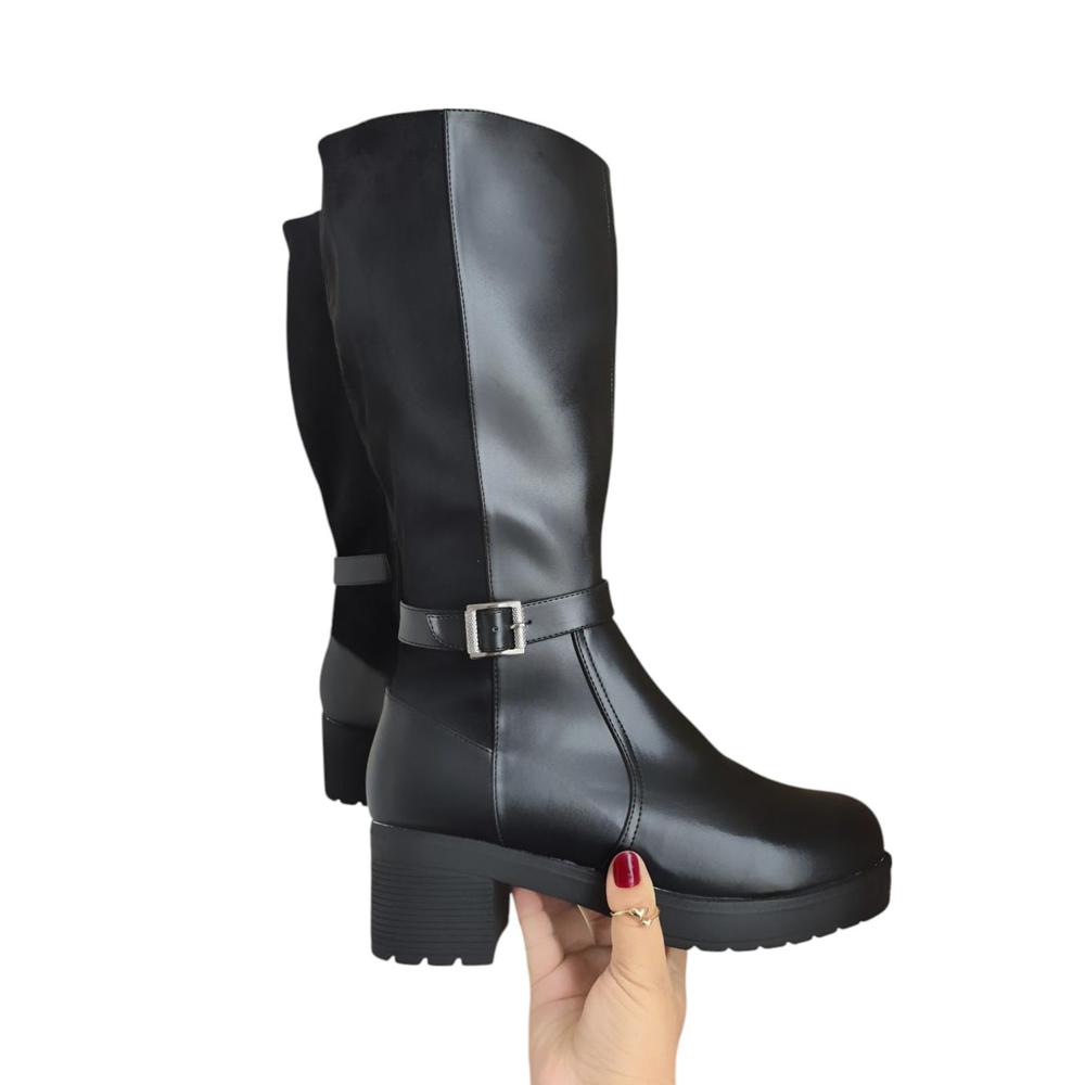 Bota Mujer Spanso Taco 5 1177 5C-70 Color Negro Talla 38
