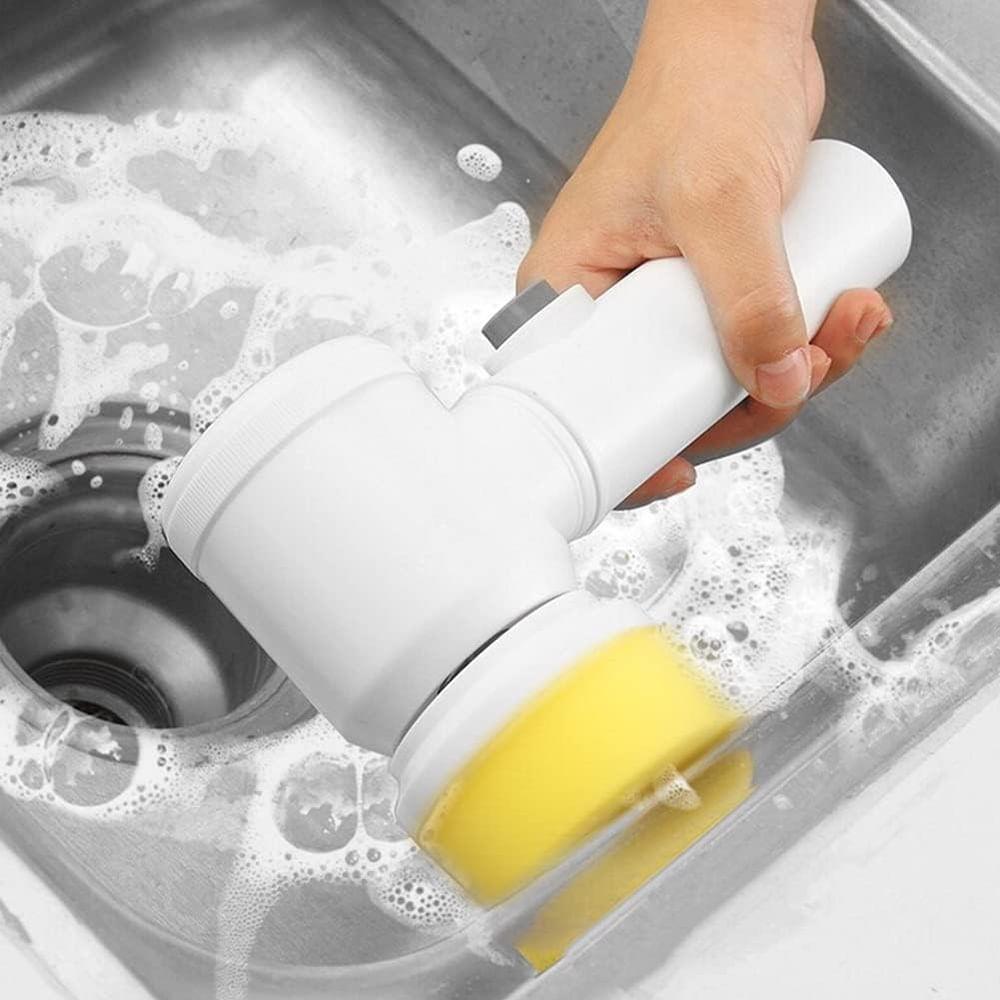 Cepillo de Limpieza Eléctrico Giratorio 360 con 3 Cabezales de Cepillo