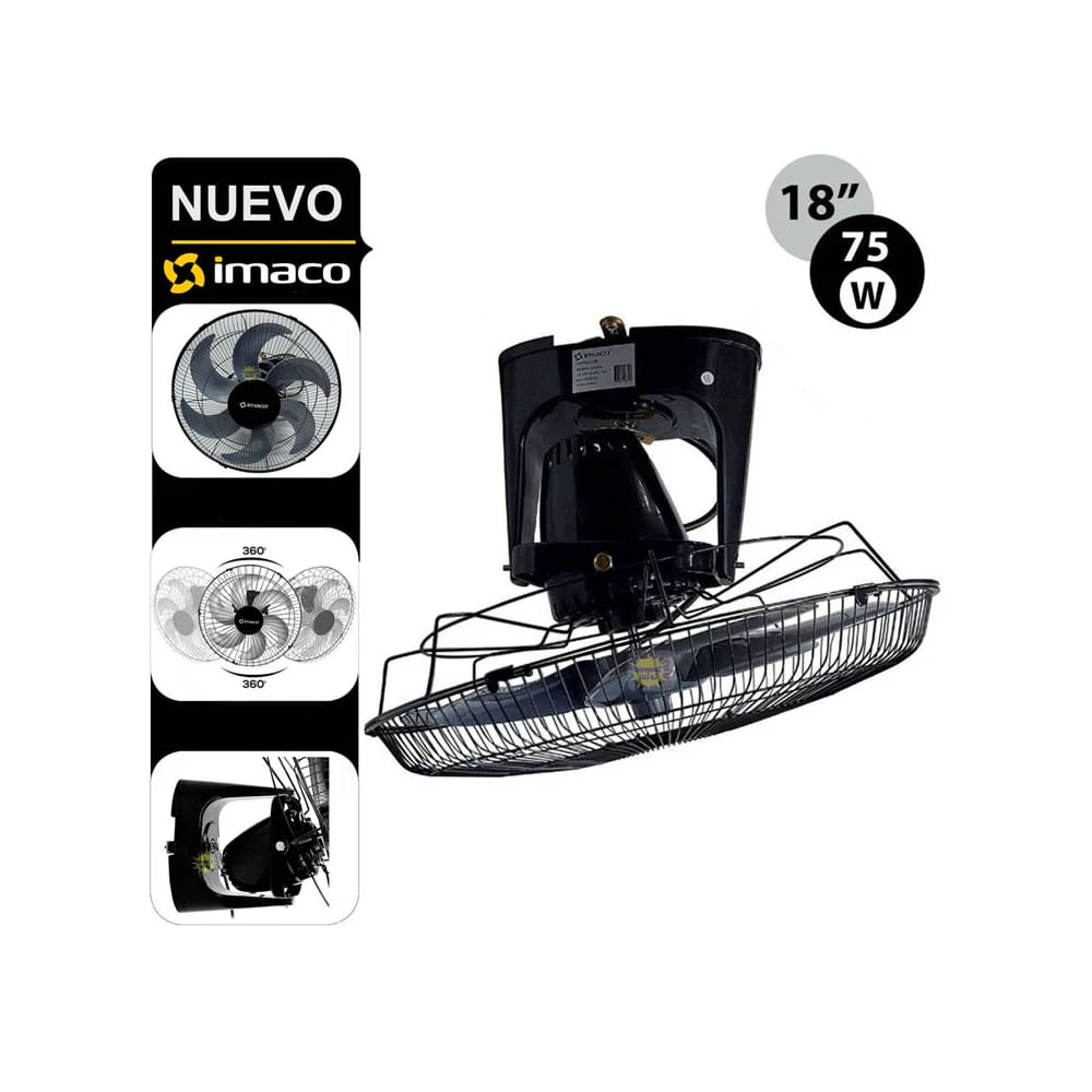 VENTILADOR DE TECHO IMACO 75 WATTS OCF7919 ORBITAL