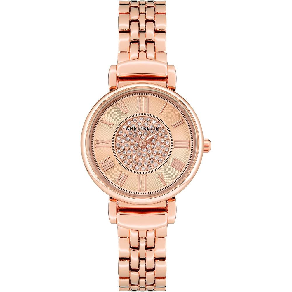 Anne Klein AK/2159SVSV reloj para mujer con pulsera metálica | Oro rosa/Cristales