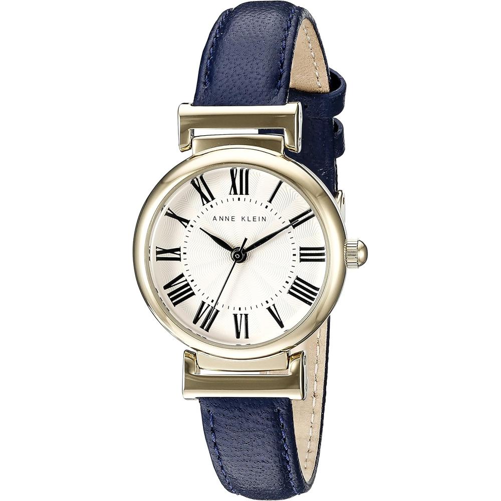 Anne Klein AK/2246CRHY reloj para mujer cuero correa | Azul marino/dorado