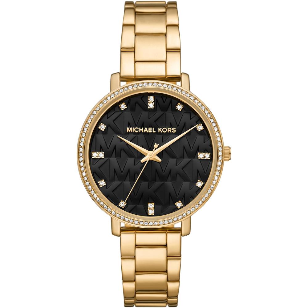 Michael Kors Pyper reloj para mujer con correa de acero, cuero o silicona | Dorado/Negro