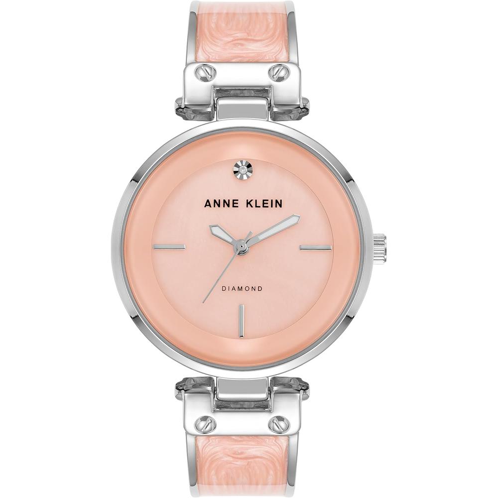 Anne Klein AK/2512LPGB reloj para mujer con diamante auténtico | Rosa rubor/plateado