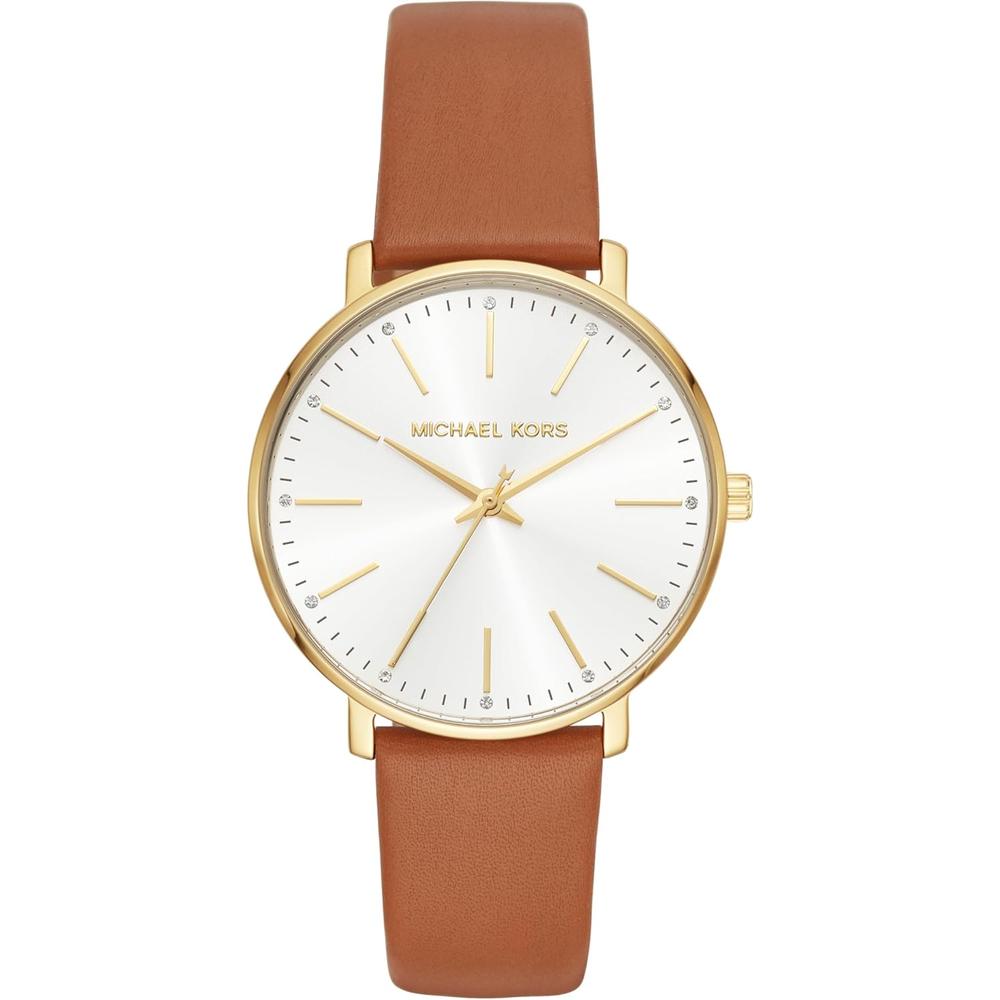 Michael Kors Pyper reloj para mujer con correa de acero, cuero o silicona | Oro/Marron