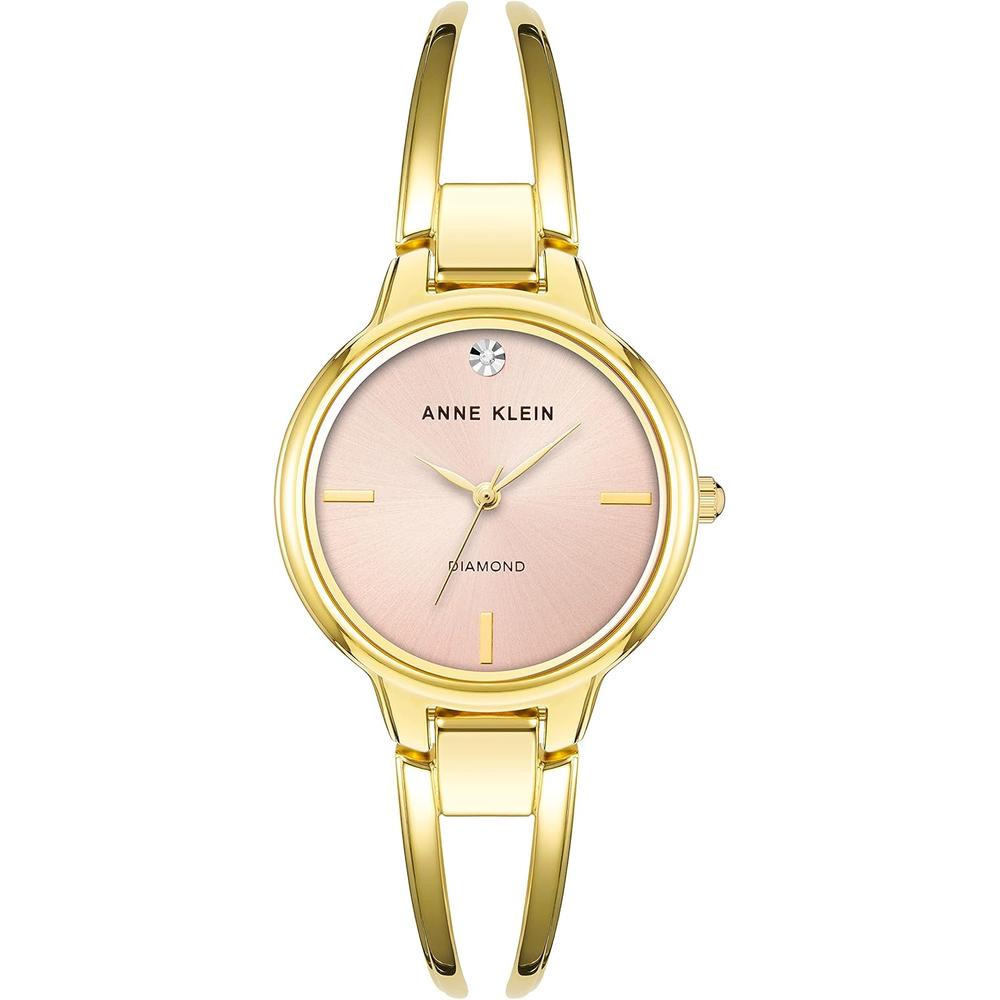 Anne Klein AK/2626PKGB reloj femenino con diamante auténtico | Dorado/Rosado